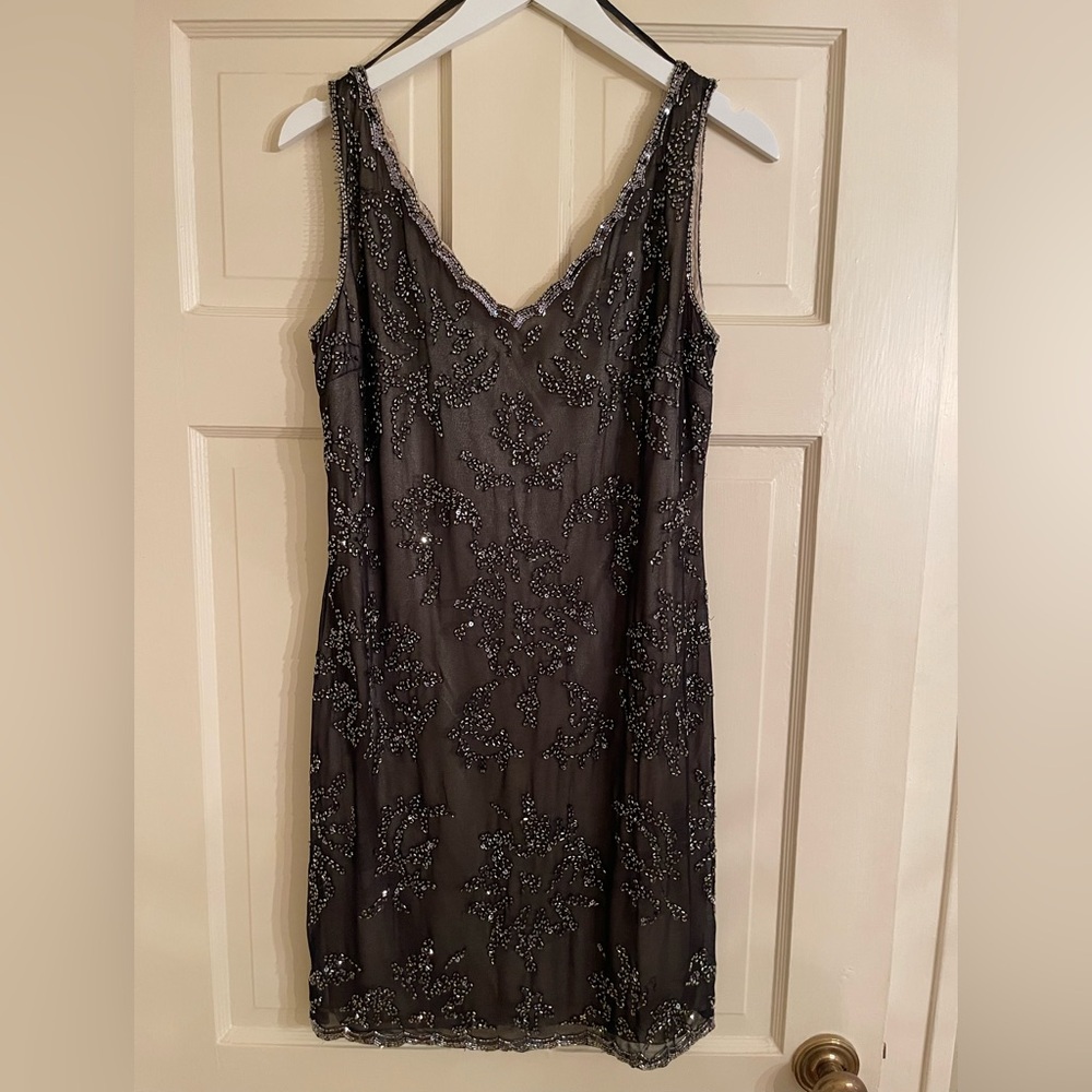 JKARA New York Black Beaded Sequin Evening Dress (NWT)